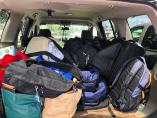 SUV packed with stuff