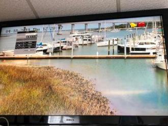 Dock monitor in marina office