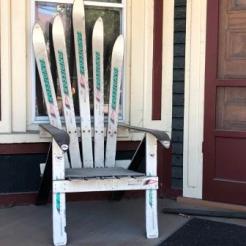 Adirondack chair out of skis