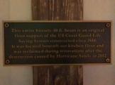 Plaque on beam at CG House